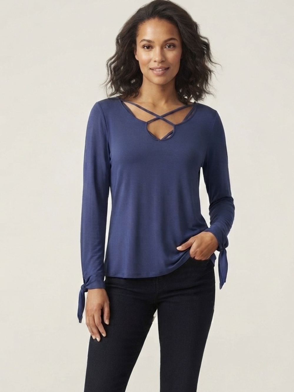 Alya Top With Tie On Sleeve Size Large